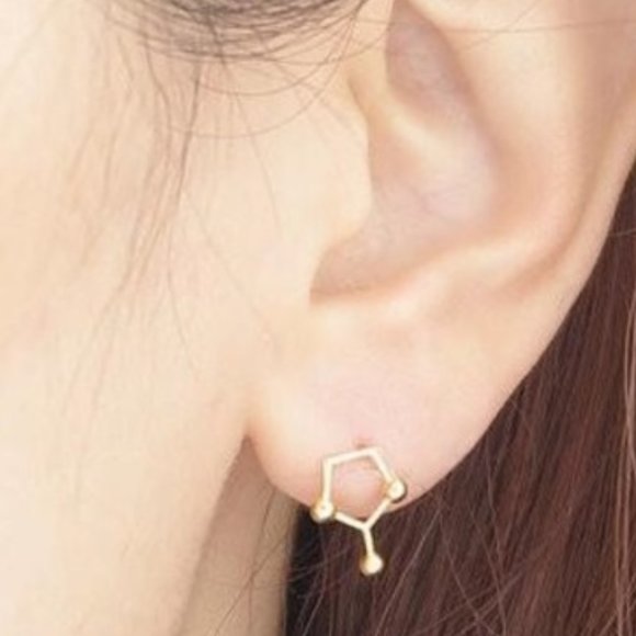 Lakeview Apparel Jewelry - Gold Scientific Molecule Big Bang Earrings Gift